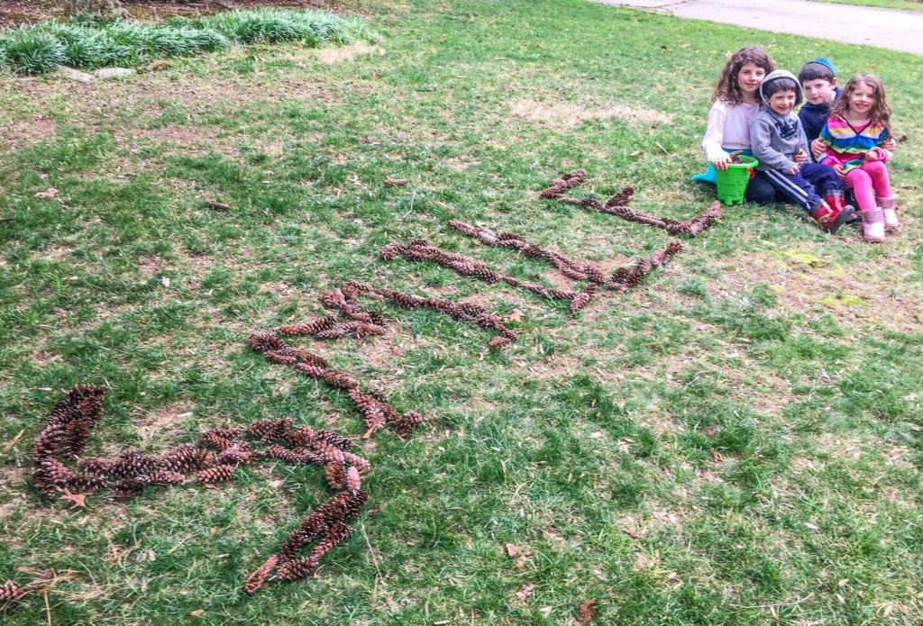 Smile Written with Acorns